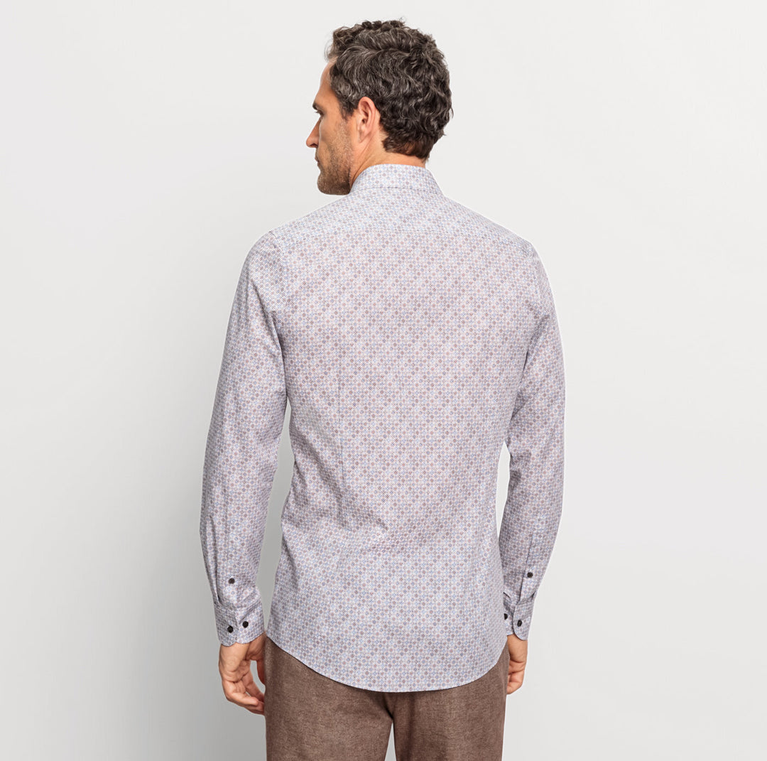 Olymp extra lange mouw body fit-97% Katoen<br />3% Elasthaan-HEREN SHIRTS-Blauw