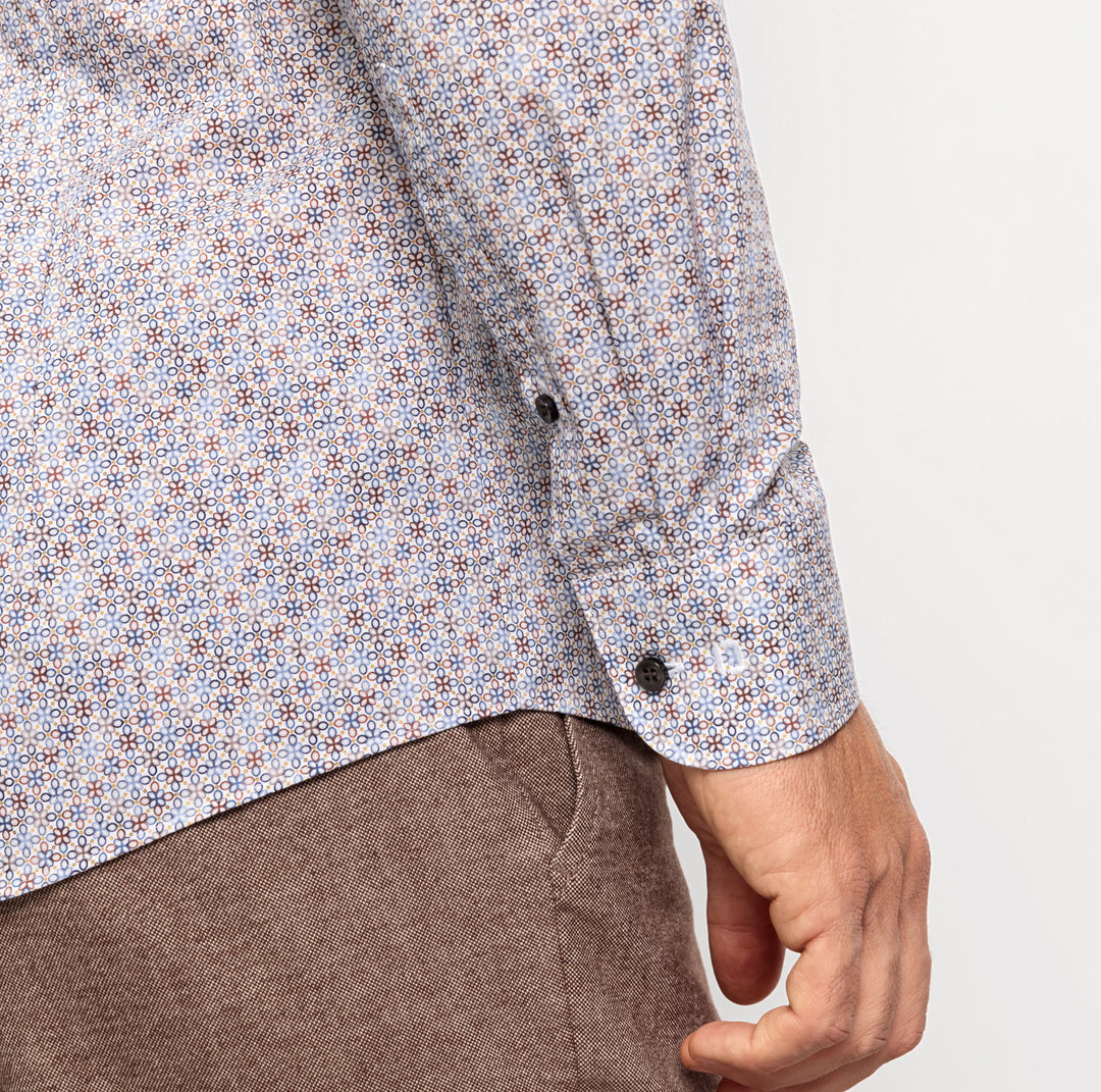 Olymp extra lange mouw body fit-97% Katoen<br />3% Elasthaan-HEREN SHIRTS-Blauw