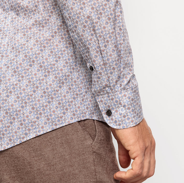 Olymp extra lange mouw body fit-97% Katoen<br />3% Elasthaan-HEREN SHIRTS-Blauw