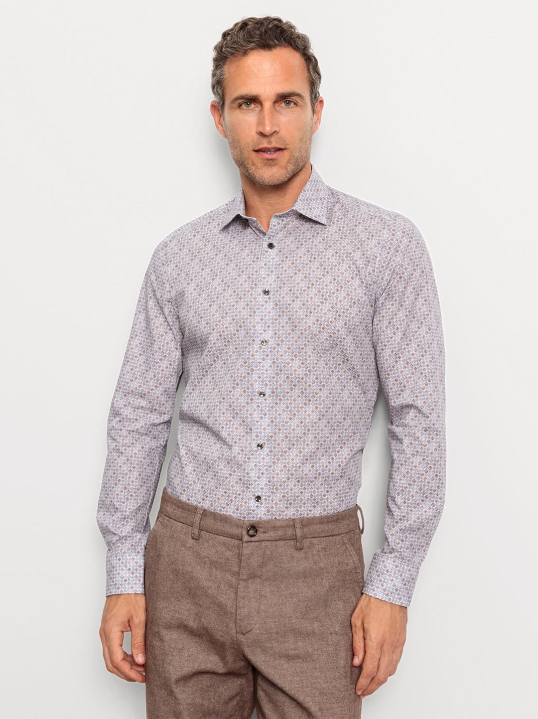 Olymp extra lange mouw body fit-97% Katoen<br />3% Elasthaan-HEREN SHIRTS-Blauw