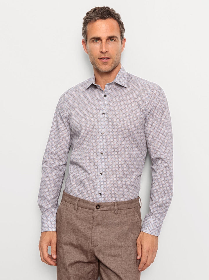 Olymp extra lange mouw body fit-97% Katoen<br />3% Elasthaan-HEREN SHIRTS-Blauw