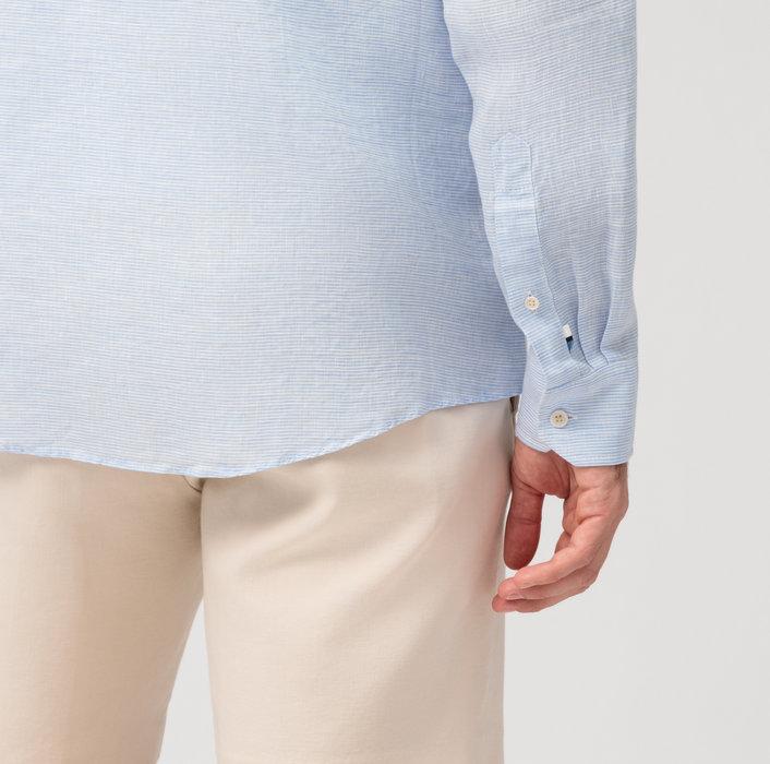 OLYMP Kent casual regular fit-100% linnen-HEREN SHIRTS-Blauw