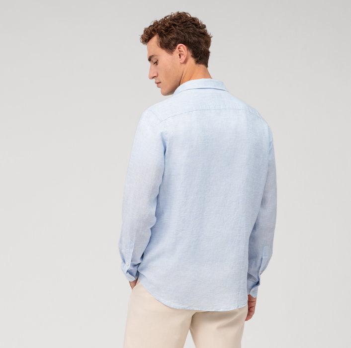 OLYMP Kent casual regular fit-100% linnen-HEREN SHIRTS-Blauw