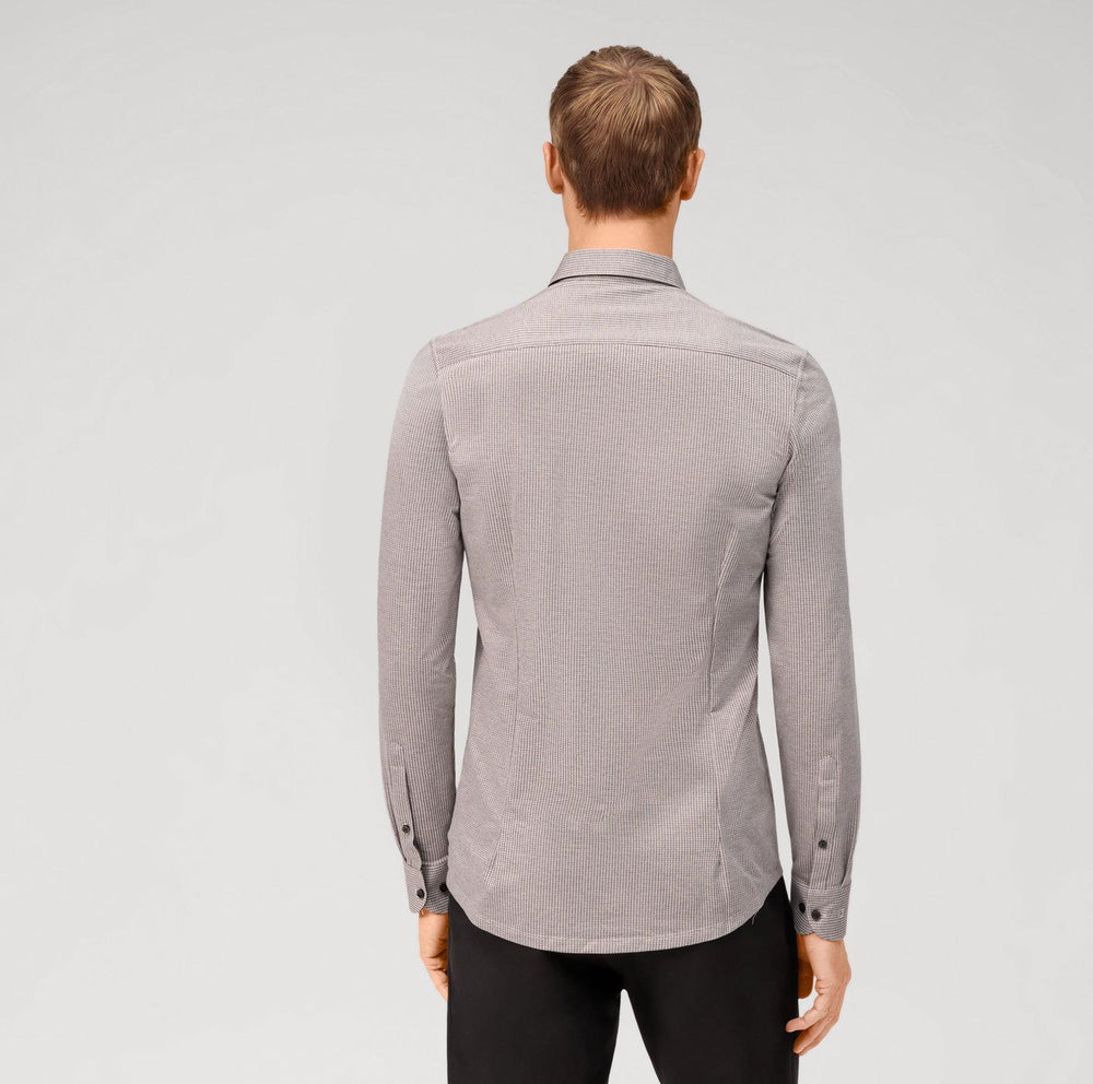 OLYMP Level 5 body fit shirt-92% katoen, 8% elasthaan-HEREN SHIRTS-Bruin