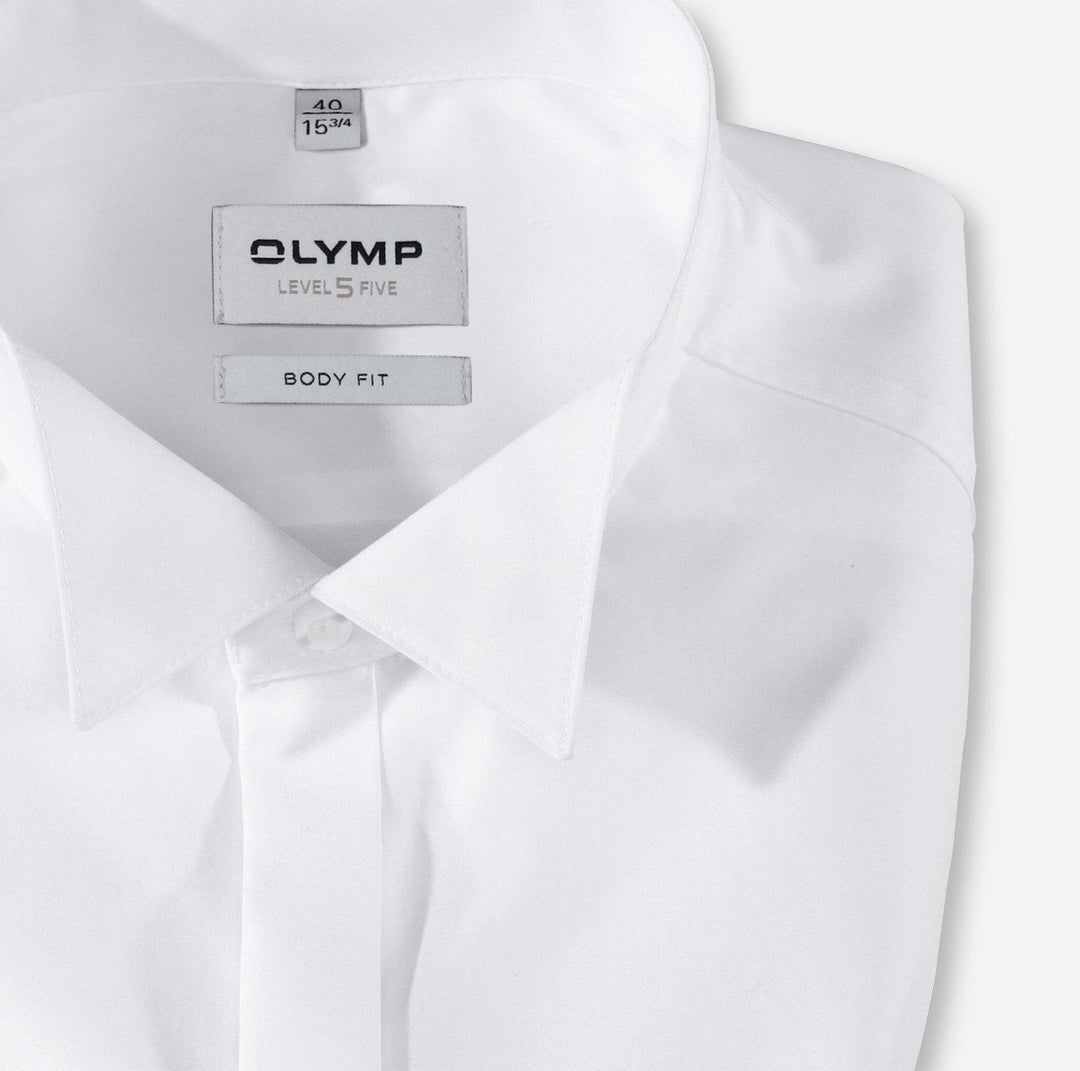 OLYMP Level 5 trouwshirt-97% katoen, 3% elasthaan-HEREN SHIRTS-Wit
