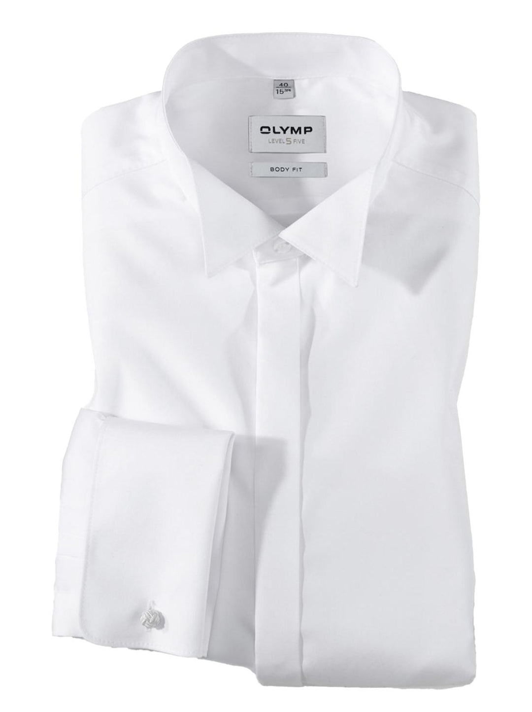 OLYMP Level 5 trouwshirt-97% katoen, 3% elasthaan-HEREN SHIRTS-Wit