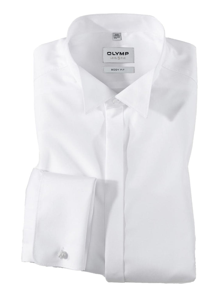 OLYMP Level 5 trouwshirt-97% katoen, 3% elasthaan-HEREN SHIRTS-Wit