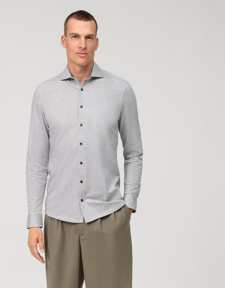 OLYMP Level Five 24/7 body fit-92% katoen, 8% elasthaan-HEREN SHIRTS-Grijs