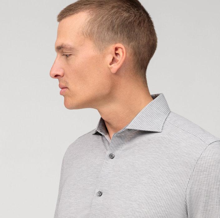 OLYMP Level Five 24/7 body fit-92% katoen, 8% elasthaan-HEREN SHIRTS-Grijs