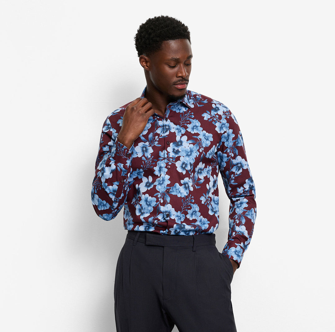 OLYMP Level Five Body Fit Business Shirt – Rood-100% katoen-HEREN SHIRTS-Rood