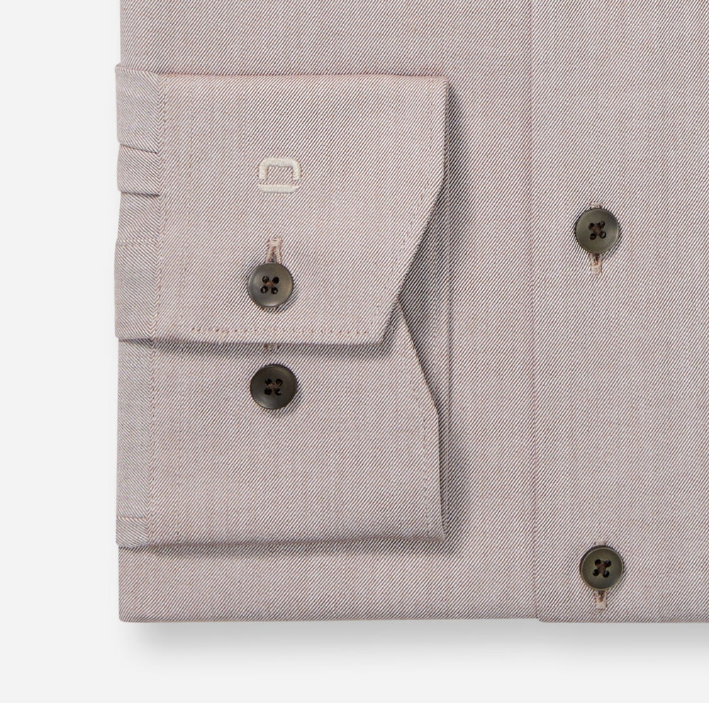 OLYMP Level Five Body Fit Casual Shirt – Beige-100% katoen-HEREN SHIRTS-Beige