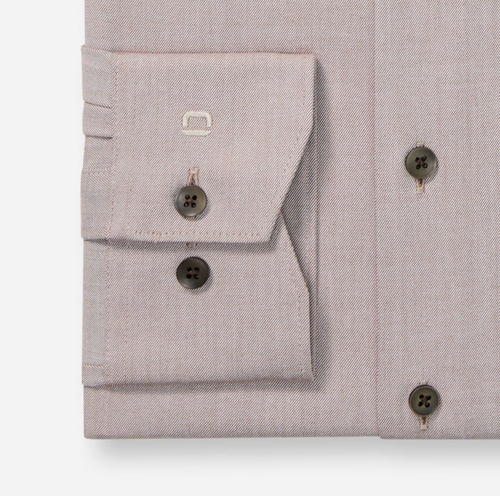 OLYMP Level Five Body Fit Casual Shirt – Beige-100% katoen-HEREN SHIRTS-Beige