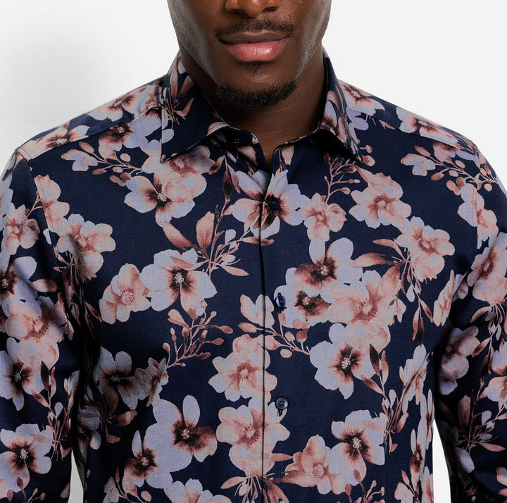 OLYMP Level Five Body Fit Shirt – Blauw-100% katoen-HEREN SHIRTS-Blauw