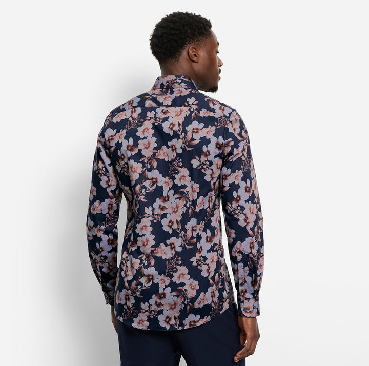 OLYMP Level Five Body Fit Shirt – Blauw-100% katoen-HEREN SHIRTS-Blauw