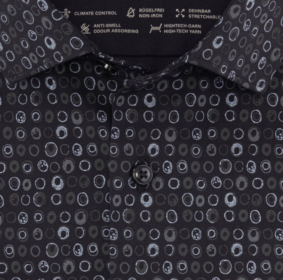 OLYMP Luxor 24/7 modern fit-64% katoen, 27% polyester, 9% elasthaan-HEREN SHIRTS-Blauw