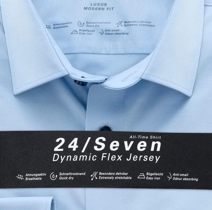 OLYMP Luxor 24/7 Modern fit-92% katoen, 8% elasthaan-HEREN SHIRTS-Blauw