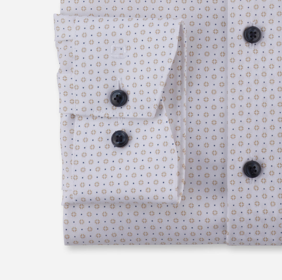 OLYMP Luxor 24/Seven modern fit overhemd-64% katoen, 27% polyester, 9% elasthaan-HEREN SHIRTS-Beige