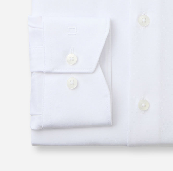 Olymp Luxor 24Seven Modern Fit Shirt – Wit-64% katoen, 27% polyester, 9% elastaan-HEREN SHIRTS-Wit