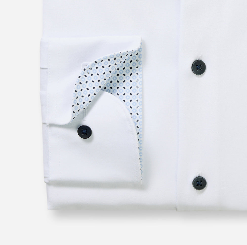 Olymp Luxor 24Seven Modern Fit Shirt – Wit-64% katoen, 27% polyester, 9% elastaan-HEREN SHIRTS-Wit