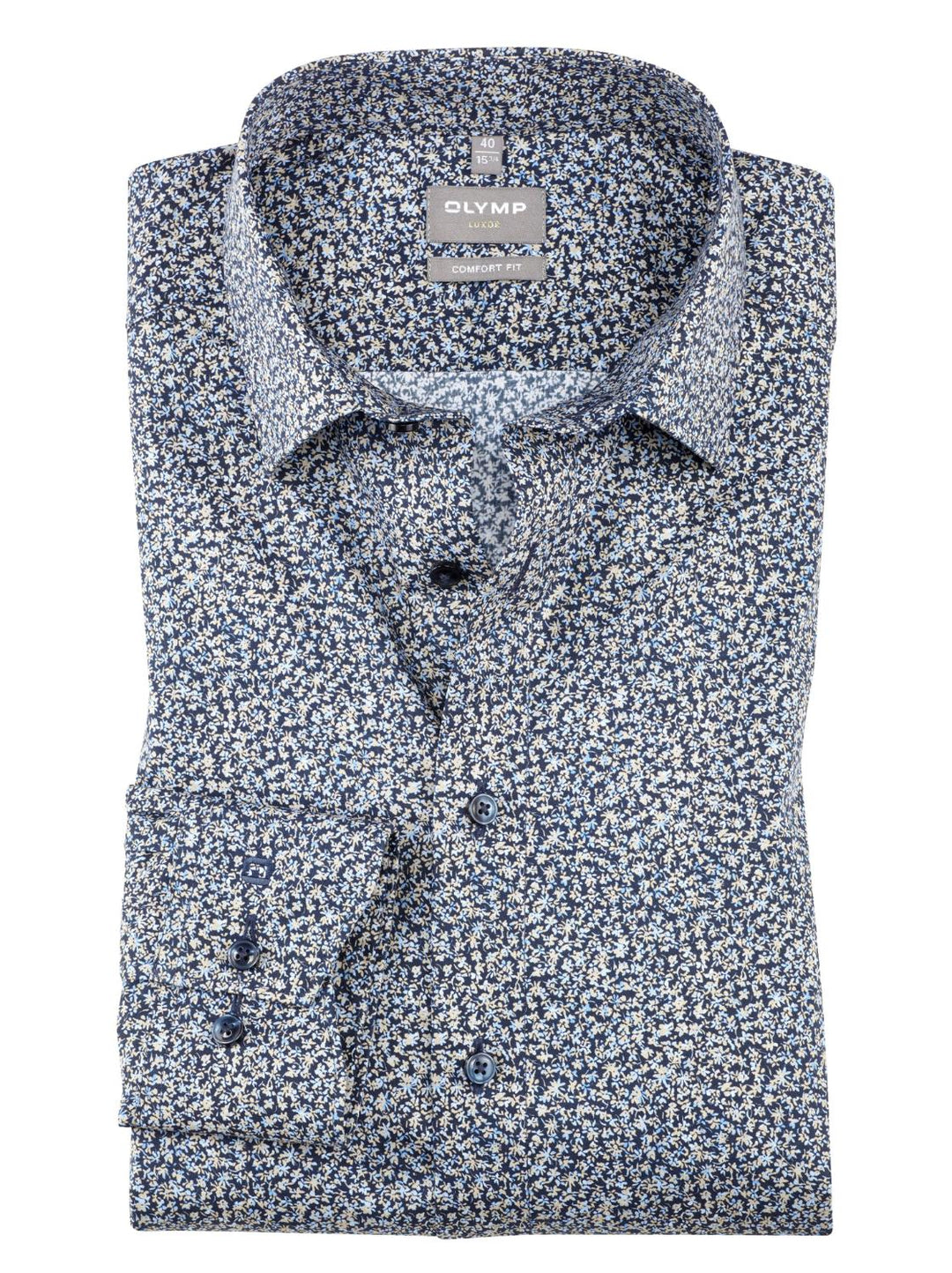 OLYMP Luxor comfort fit-100% katoen-HEREN SHIRTS-Blauw