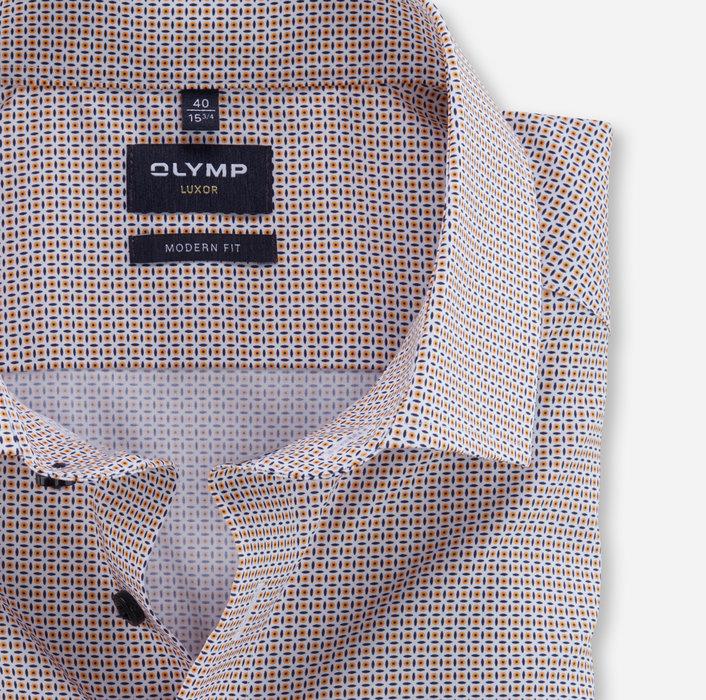 OLYMP Luxor modern fit-100% katoen-HEREN SHIRTS-Beige