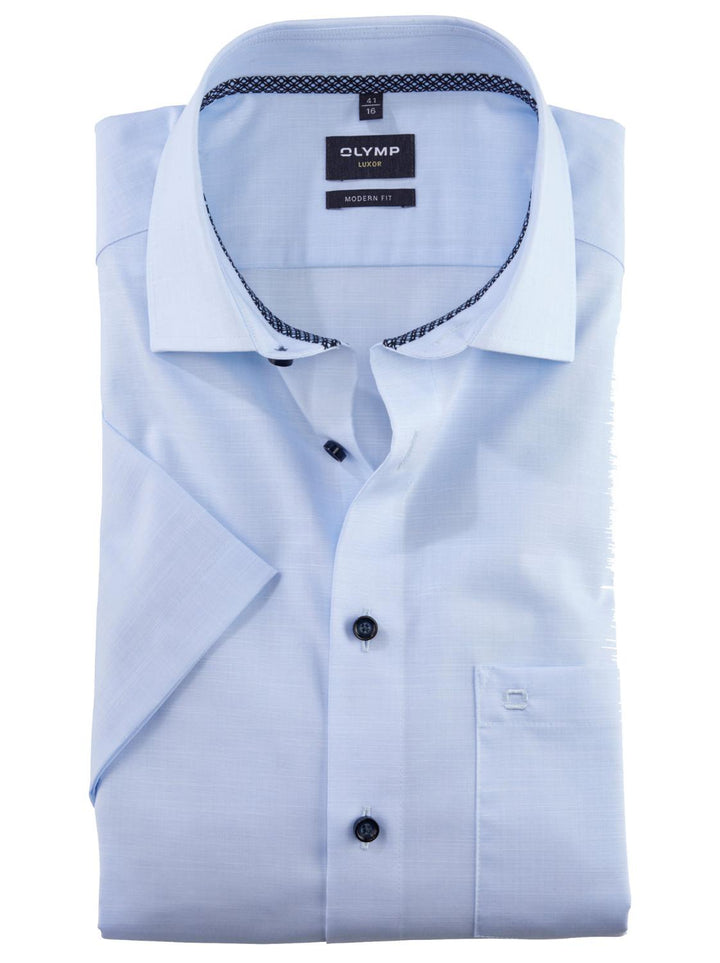 OLYMP Luxor modern fit-100% katoen-HEREN SHIRTS-Blauw