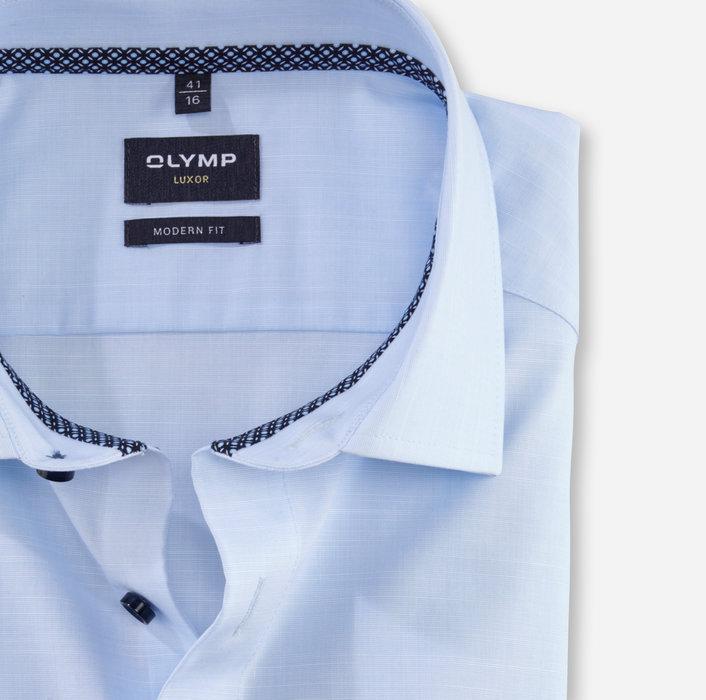 OLYMP Luxor modern fit-100% katoen-HEREN SHIRTS-Blauw