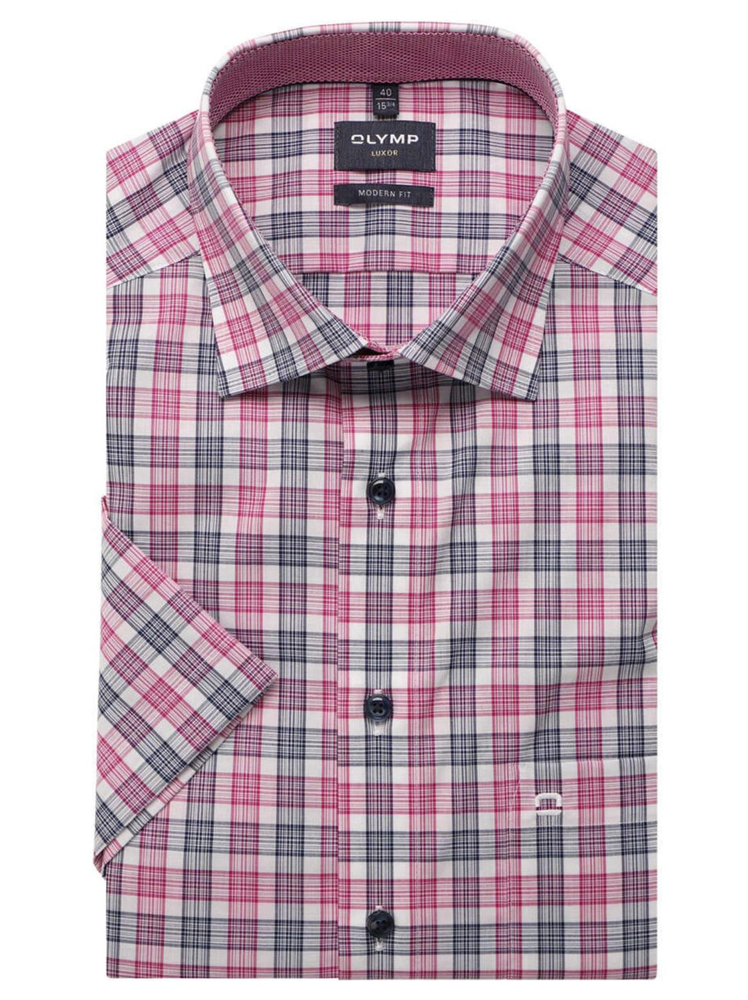 OLYMP Luxor modern fit-100% katoen-HEREN SHIRTS-Roze