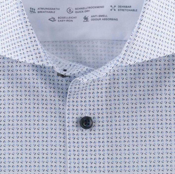 OLYMP Luxor modern fit 24/7-92% katoen, 8% elasthaan-HEREN SHIRTS-Blauw