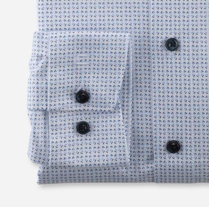 OLYMP Luxor modern fit 24/7-92% katoen, 8% elasthaan-HEREN SHIRTS-Blauw