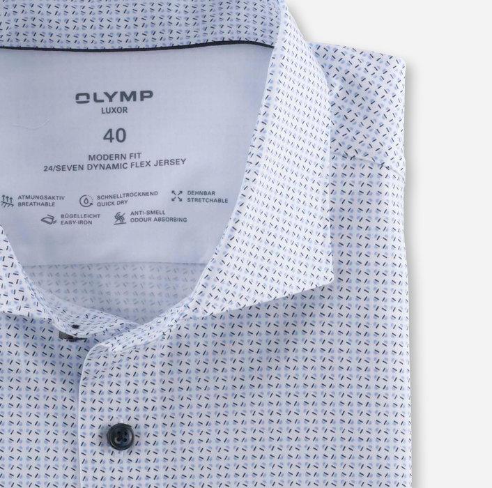 OLYMP Luxor modern fit 24/7-92% katoen, 8% elasthaan-HEREN SHIRTS-Blauw
