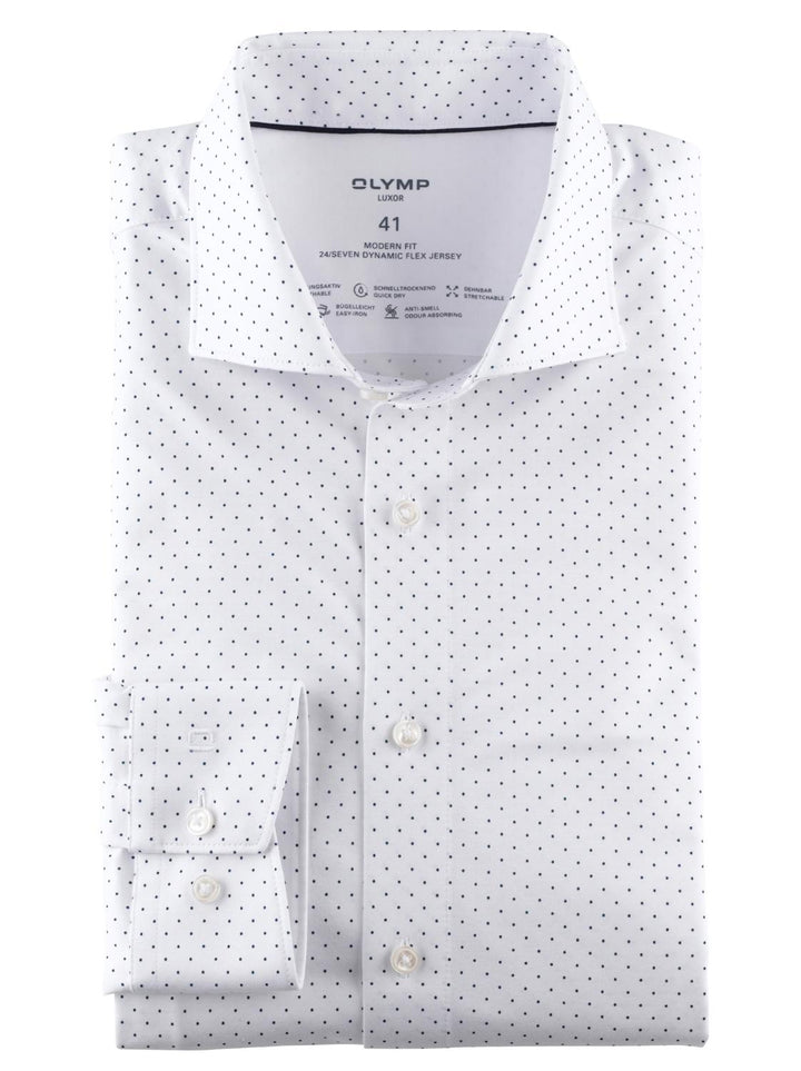 OLYMP Luxor modern fit 24/7-96% katoen, 4% elasthaan-HEREN SHIRTS-Wit
