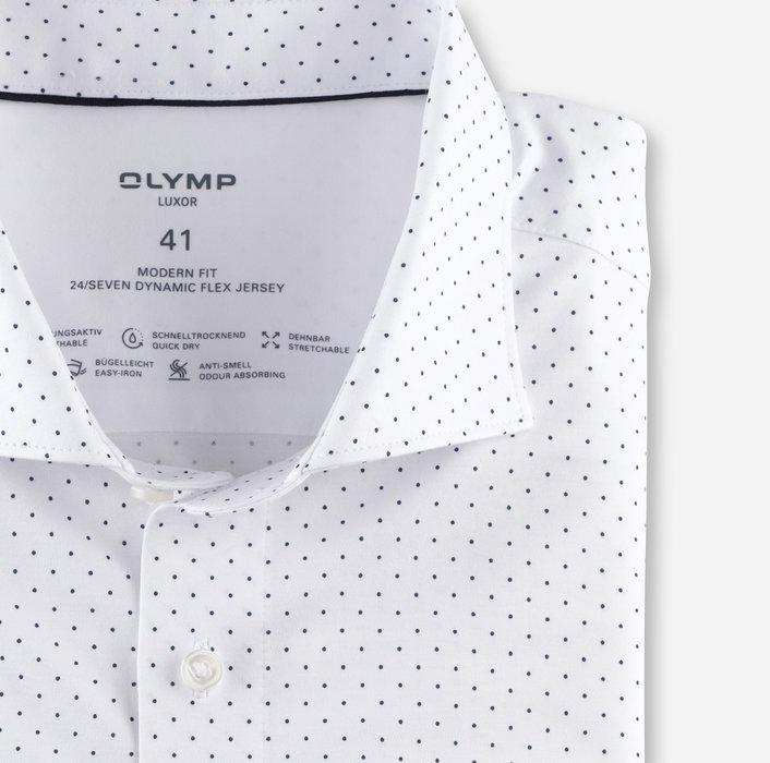 OLYMP Luxor modern fit 24/7-96% katoen, 4% elasthaan-HEREN SHIRTS-Wit