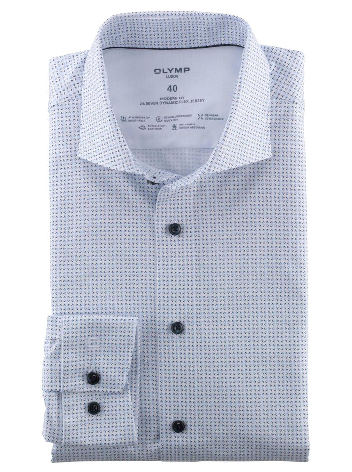 OLYMP LUXOR modern fit-92% katoen, 8% elasthaan-HEREN SHIRTS-Blauw