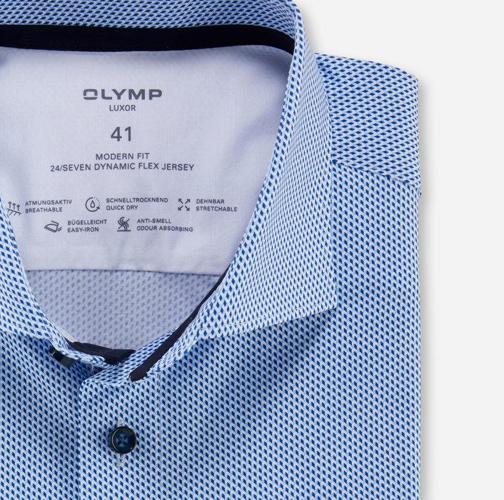 OLYMP Luxor modern fit-92% katoen, 8% elasthaan-HEREN SHIRTS-Blauw