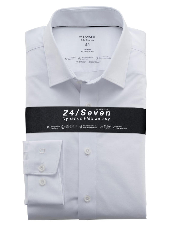 OLYMP Luxor Modern fit-92% katoen, 8% elasthaan-HEREN SHIRTS-Wit