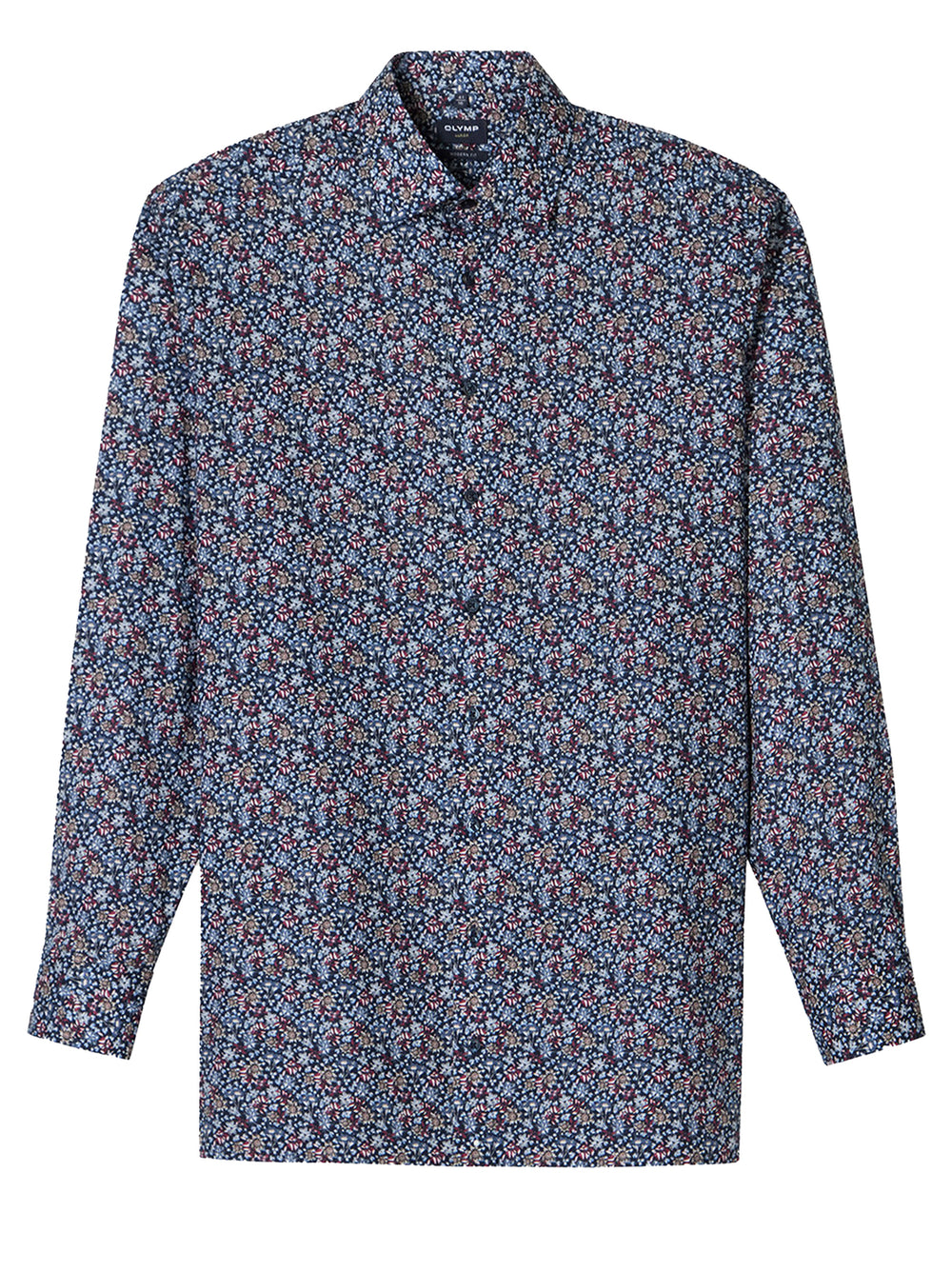 OLYMP Luxor Modern Fit Business Shirt – Blauw-100% katoen-HEREN SHIRTS-Blauw