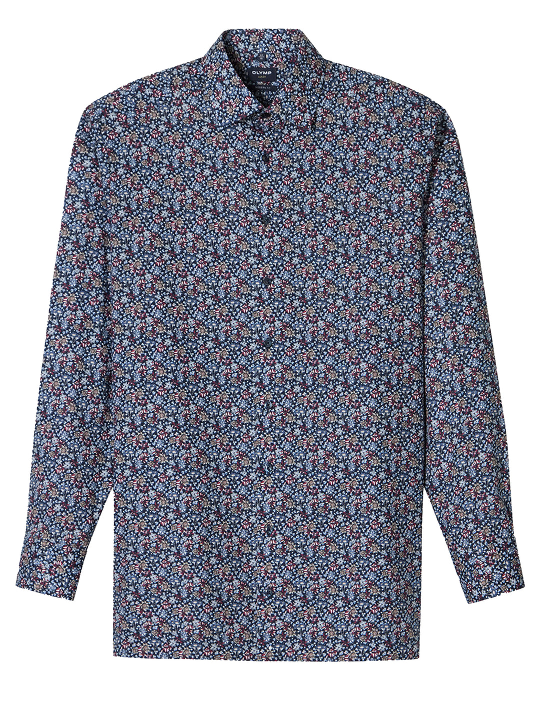 OLYMP Luxor Modern Fit Business Shirt – Blauw-100% katoen-HEREN SHIRTS-Blauw