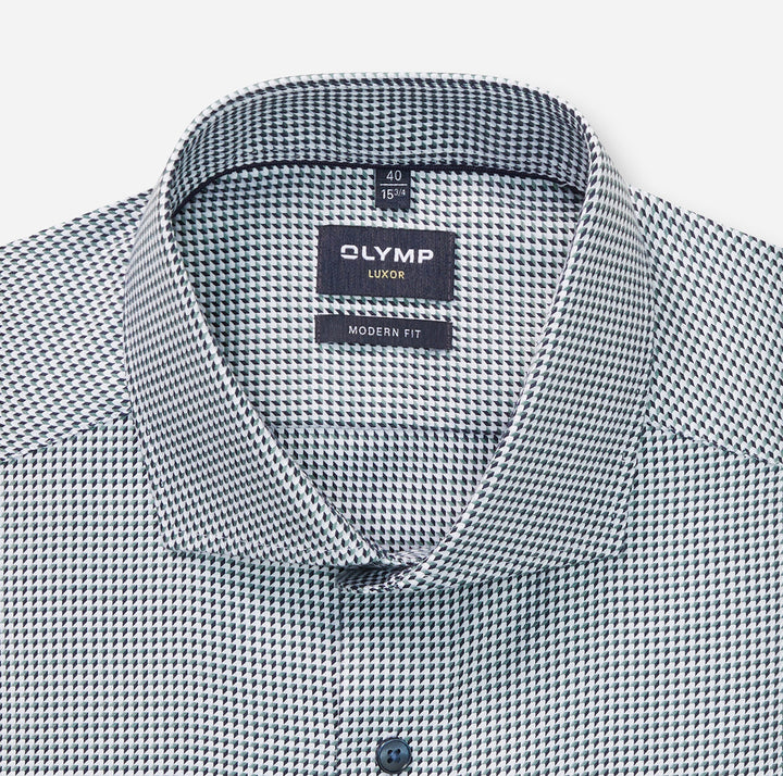OLYMP Luxor Modern Fit Business Shirt – Groen-100% katoen-HEREN SHIRTS-Groen