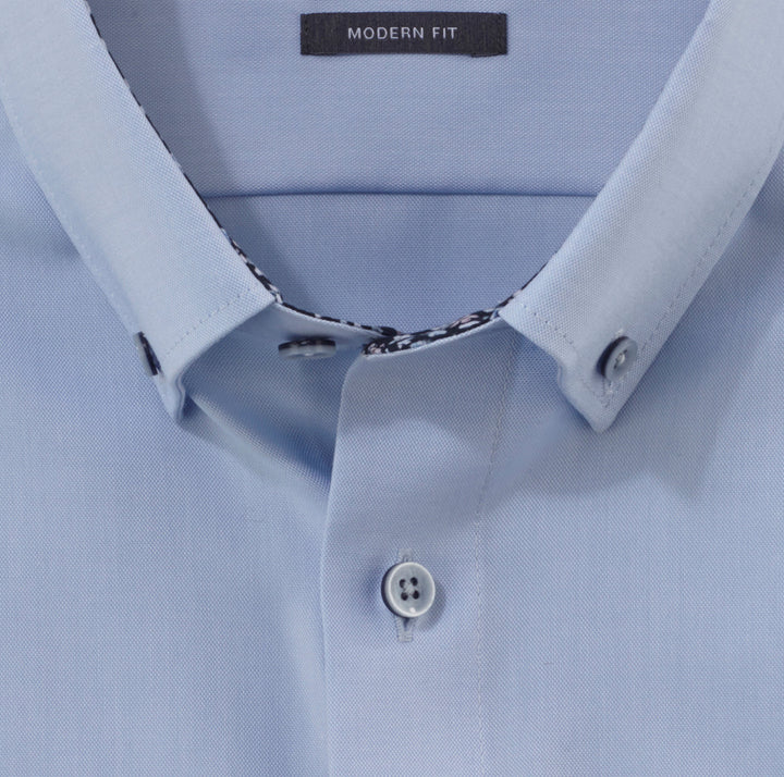 OLYMP Luxor modern fit Button-down lichtblauw-100% katoen-HEREN SHIRTS-Blauw