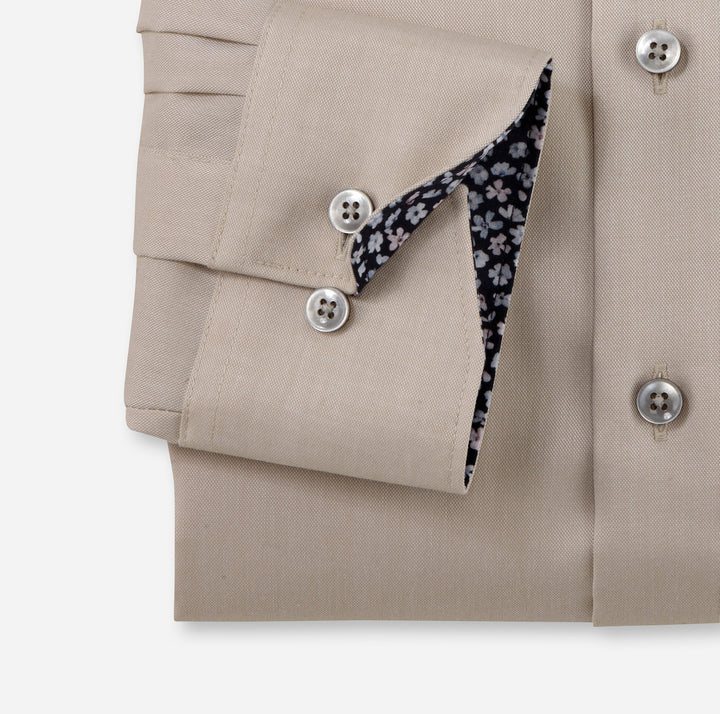 OLYMP Luxor modern fit Button-down overhemd-100% katoen-HEREN SHIRTS-Beige