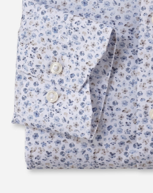 OLYMP Luxor modern fit extra lange mouw overhemd-100% katoen-HEREN SHIRTS-Blauw