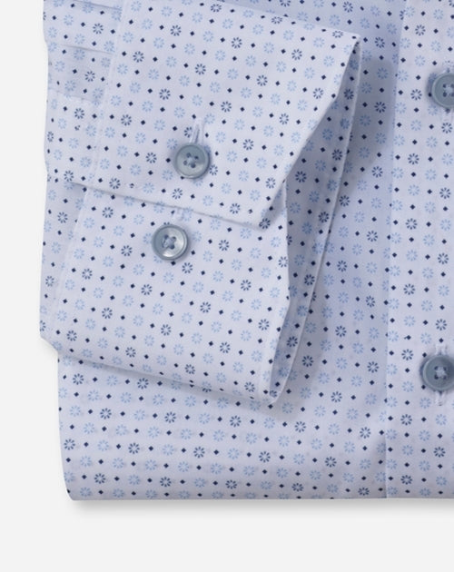 OLYMP Luxor modern fit extra lange mouw overhemd-100% katoen-HEREN SHIRTS-Blauw