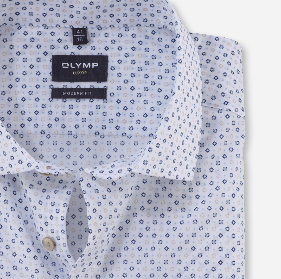OLYMP Luxor modern fit overhemd-100% katoen-HEREN SHIRTS-Blauw