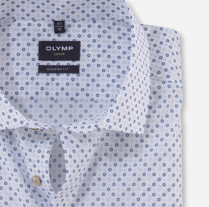 OLYMP Luxor modern fit overhemd-100% katoen-HEREN SHIRTS-Blauw