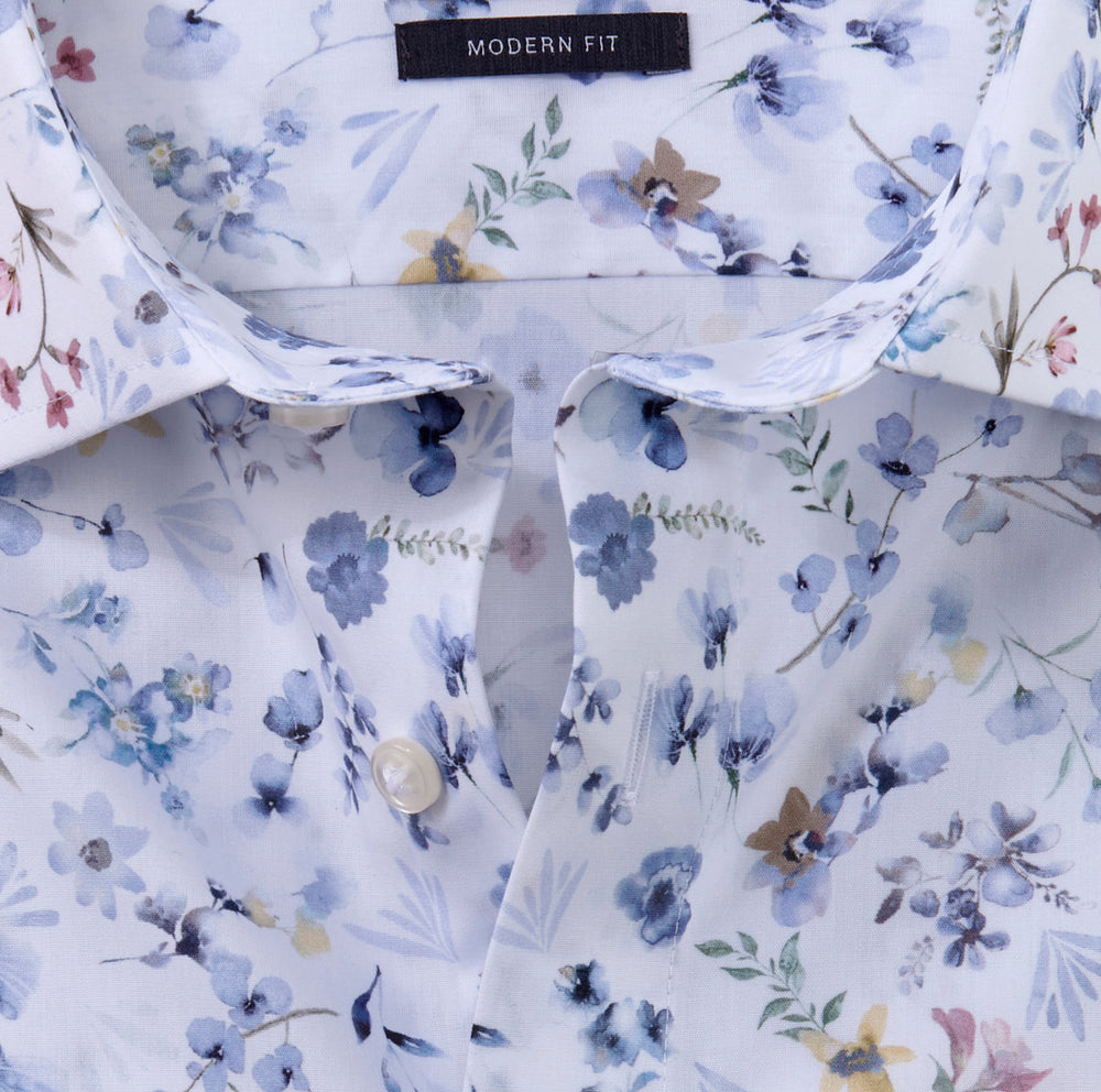 OLYMP Luxor modern fit overhemd-100% katoen-HEREN SHIRTS-Blauw