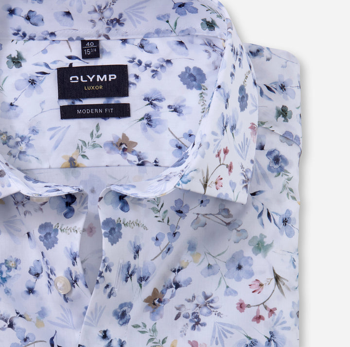 OLYMP Luxor modern fit overhemd-100% katoen-HEREN SHIRTS-Blauw