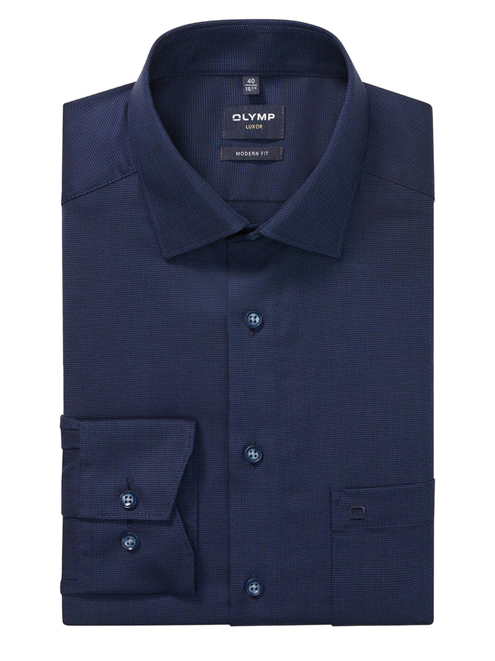 OLYMP Luxor Modern Fit Overhemd-100% katoen-HEREN SHIRTS-Blauw
