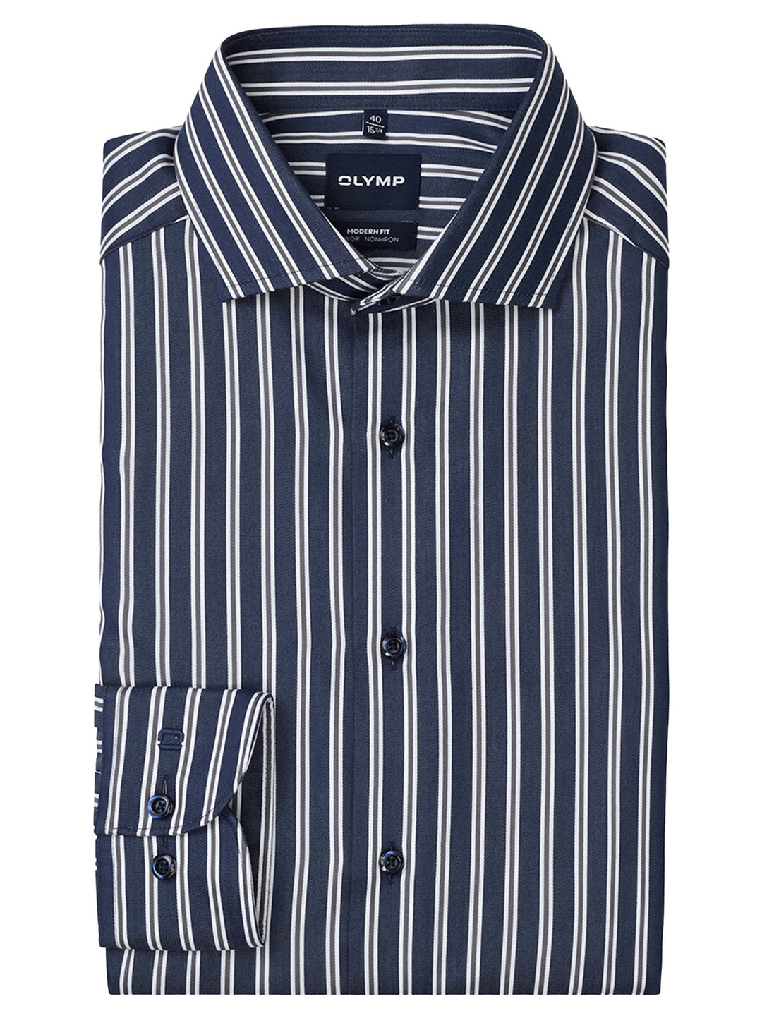 OLYMP Luxor Modern Fit Overhemd – Blauw-100% katoen-HEREN SHIRTS-Blauw
