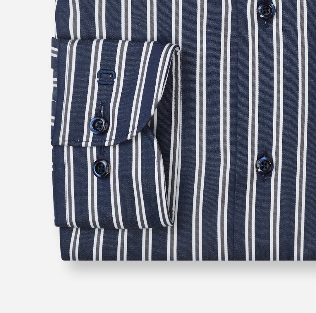 OLYMP Luxor Modern Fit Overhemd – Blauw-100% katoen-HEREN SHIRTS-Blauw